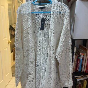 Lulus Sweater Women's XL White Knit Open Cardigan